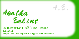 apolka balint business card